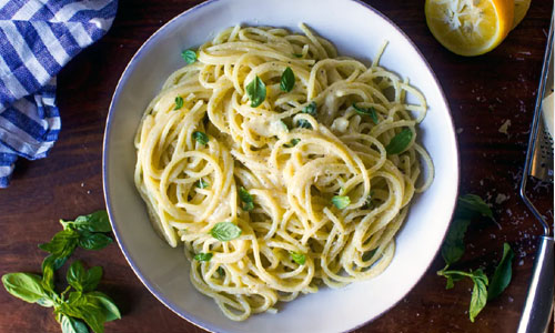 Pasta al Limone in a bowl