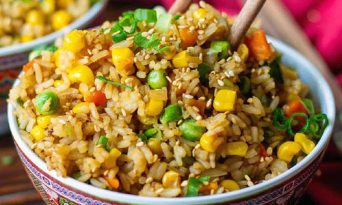 Vegetable Fried Rice on a plate