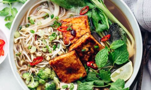 Vegetable Pho noodle soup
